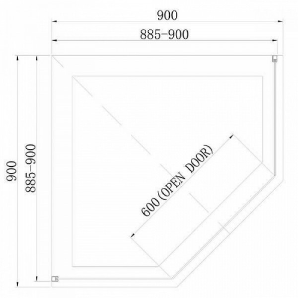 Душова кабіна Dusel DL197HB Black Matt 900x900x1900, скло прозоре