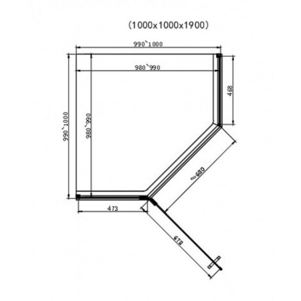 Душова кабіна Dusel DL197HB Black Matt 1000x1000x1900, скло прозоре
