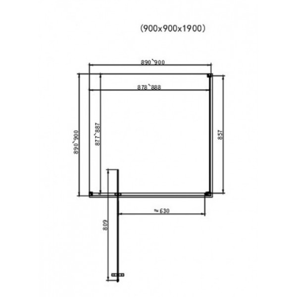 Душова кабіна Dusel DL198+DL196 Chrome 900x900x1900, скло прозоре