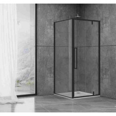 Душова кабіна Dusel DL198B+DL196B Black Matt 1000x1000x1900, скло прозоре