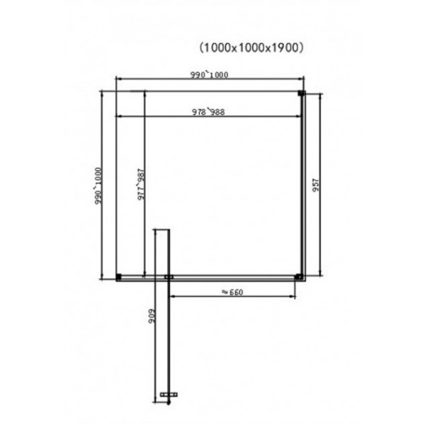 Душова кабіна Dusel DL198B+DL196B Black Matt 1000x1000x1900, скло прозоре