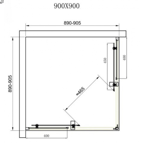 Душова кабіна Dusel DL194 Chrome 900x900x1900, скло прозоре