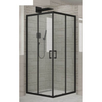 Душевая кабина Dusel EF-184B Black Matt 1000x1000x1900, стекло прозрачное