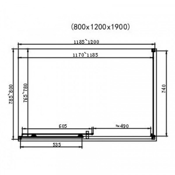 Душова кабіна Dusel EF-185B+EF181B Black Matt 1200x800x1900, скло прозоре
