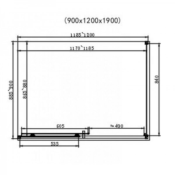 Душова кабіна Dusel EF-185B+EF181B Black Matt 1200x900x1900, скло прозоре