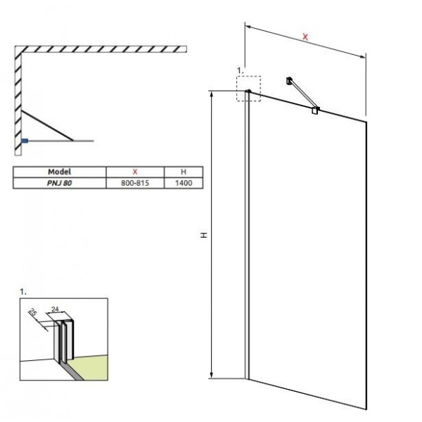Шторка для ванни Radaway Classic PNJ 211080-001