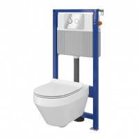 Інсталяція Cersanit AQUA унітаз CREA CLEANON + сидіння CREA SLIM дюропласт Soft Close + кнопка ACCENTO S701-39