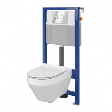 Інсталяція Cersanit AQUA унітаз CREA CLEANON + сидіння CREA SLIM дюропласт Soft Close + кнопка ACCENTO S701-39