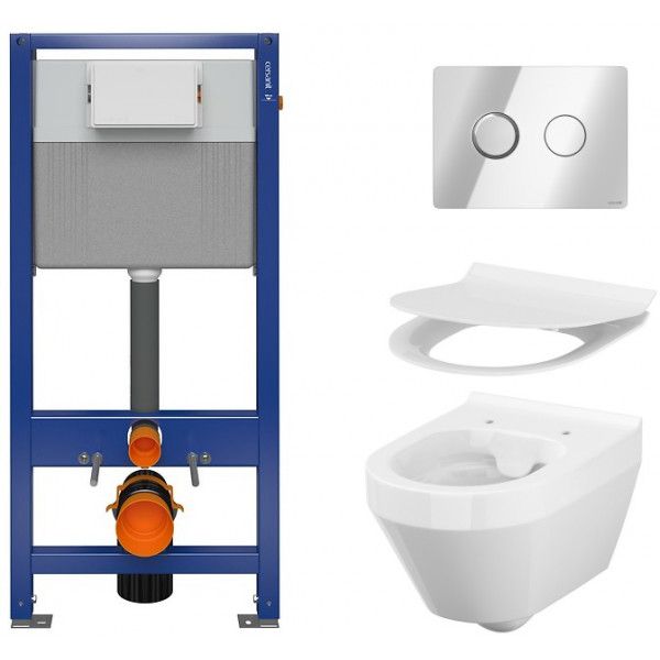 Інсталяція Cersanit AQUA унітаз CREA CLEANON + сидіння CREA SLIM дюропласт Soft Close + кнопка ACCENTO S701-39