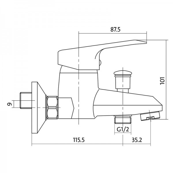 Змішувач для ванни Cersanit AMET S951-003