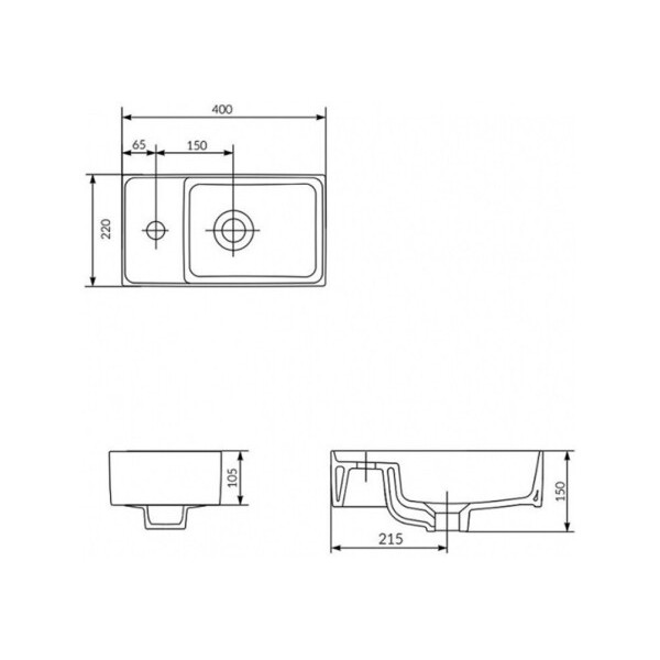 Раковина для ванної Cersanit CREA 40 CLICK-CLACK K114-004