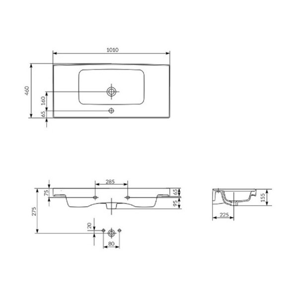 Раковина для ванної Cersanit CREA 100 CLICK-CLACK K114-018