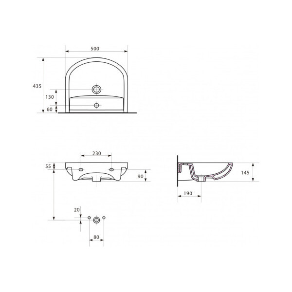 Раковина для ванної Cersanit ARTECO 50 с/о K667-023