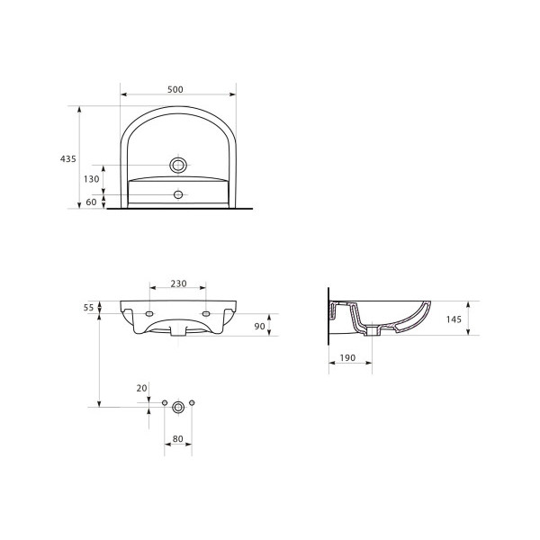 Раковина для ванної Cersanit ARTECO 60 с/о K667-025