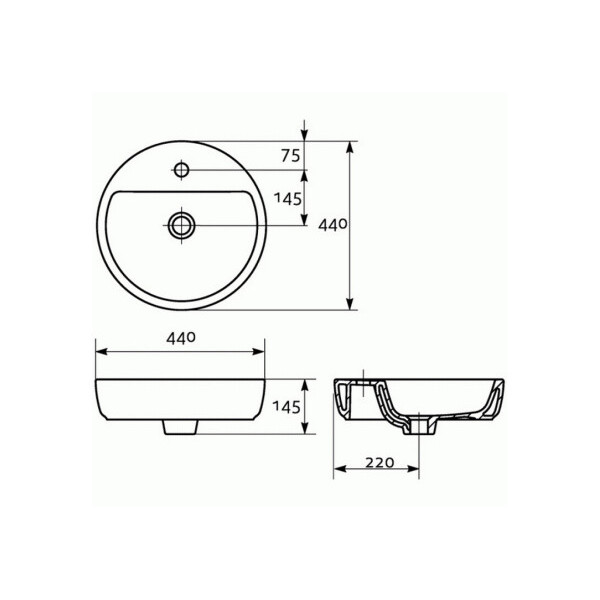 Раковина для ванної Cersanit CASPIA 44 с/о K11-0094