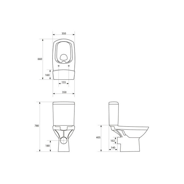 Унітаз Cersanit COLOUR 575 NEW CLEAN ON 011 3/5 із сидінням дюропласт Soft Close K103-028