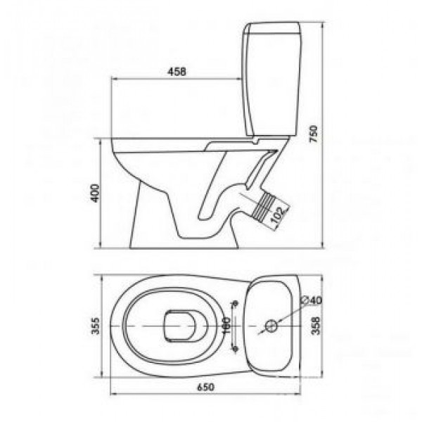 Унітаз Cersanit KORAL 382 031 3/6 з кришкою поліпропілен K100-340