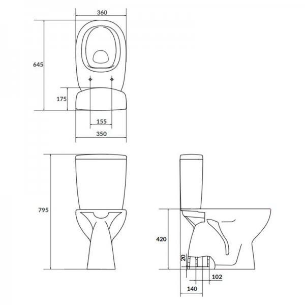 Унітаз Cersanit ARTECO 684 NEW 020 3/5 CLEAN ON з кришкою поліпропілен Soft Close K667-075