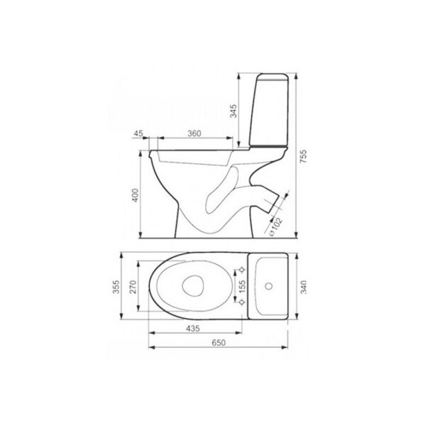 Унітаз Cersanit EKO 53 2000 030 3/6 з кришкою поліпропілен K07-168