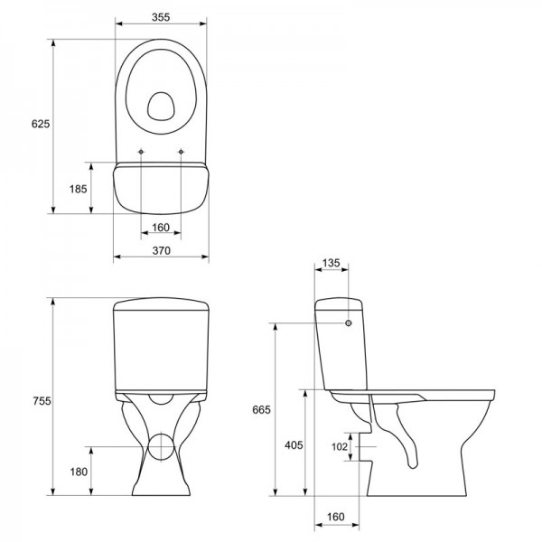 Унітаз Cersanit MERIDA 010 3/6 з кришкою поліпропілен Soft CloseK03-018
