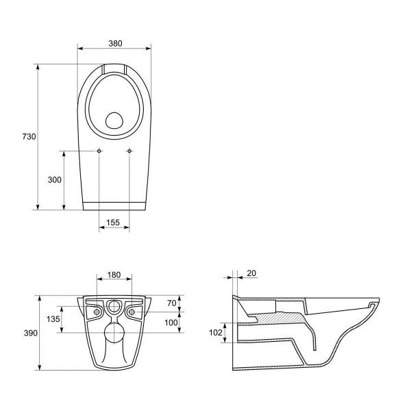 Унітаз Cersanit ETIUDA CLEAN ON без кришки K670-002