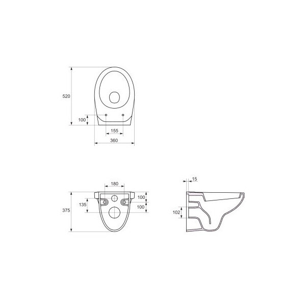 Унітаз Cersanit DELFI без кришки K11-0021-BOX