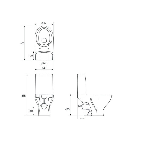 Унітаз Cersanit MODUO 673 CLEAN ON 43 011 3/5 з кришкою дюропласт Soft Close K116-035