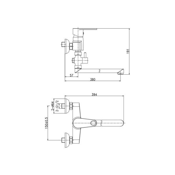 Змішувач для ванни Cersanit CARI LONG SPOUT S951-241