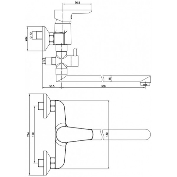 Змішувач для ванни Cersanit VERO LONG SPOUT S951-242