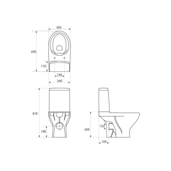 Унітаз Cersanit MODUO 671 CLEAN ON 43 011 3/5 з кришкою дюропласт SLIM, Soft Close K116-032