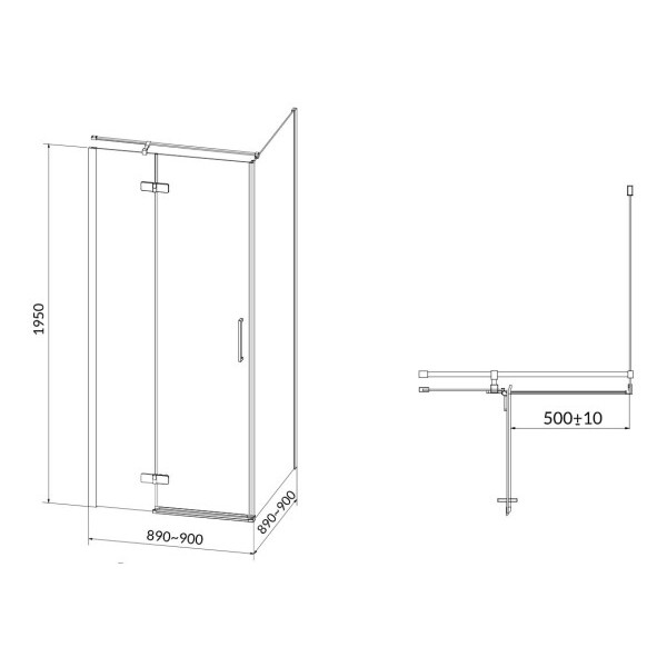 Душова кабіна Cersanit JOTA 90X90X195 P прозоре скло S160-002