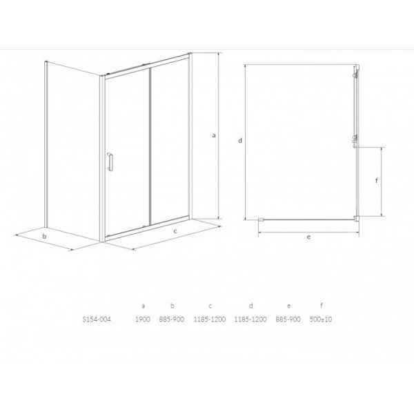 Душова кабіна Cersanit ZIP 120×90×190 прозоре скло S154-004