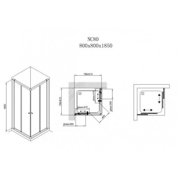 Душова кабіна Koller Pool Ideal NC80 chrome, grape