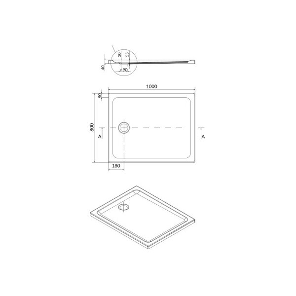 Душевий піддон Cersanit TAKO SLIM 90Х90 + сифон VIRT S601-122