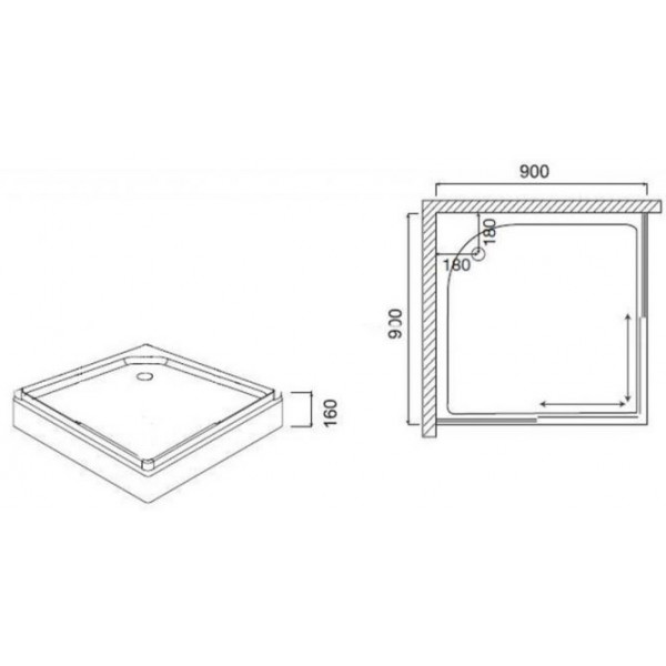 Душевий піддон AM.PM Like Square 90х90 W80T-303-090W