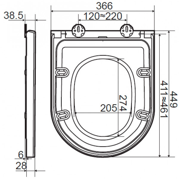 AM.PM Spirit C707856WH slim wrap-over,Soft Close