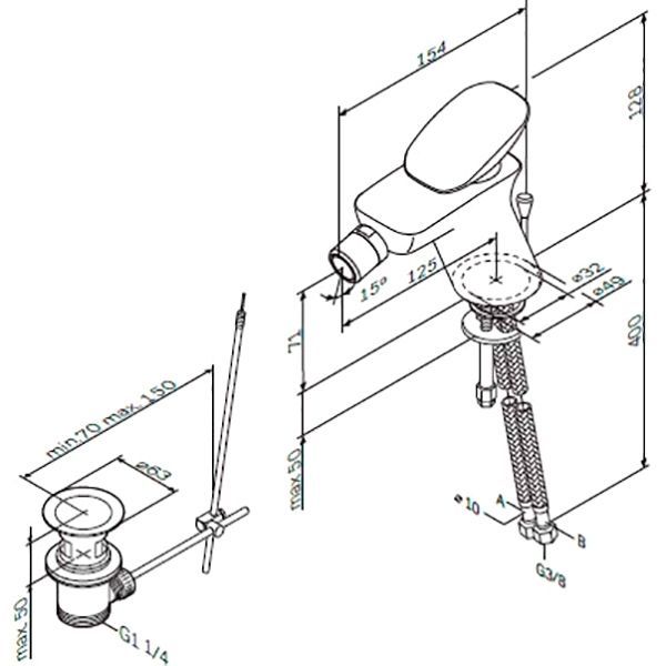 Змішувач для біде AM.PM Spirit V2.0 F70A83100