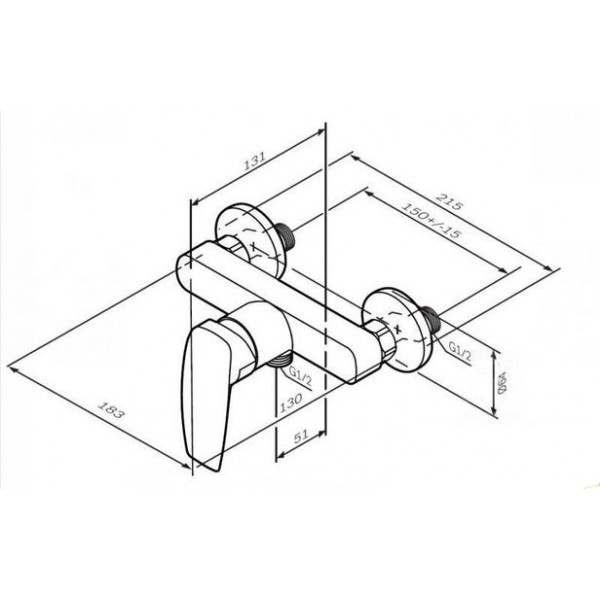 Змішувач для душу AM.PM Tender F45A20000