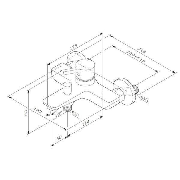 Змішувач для ванни AM.PM X-Joy S F85B10000