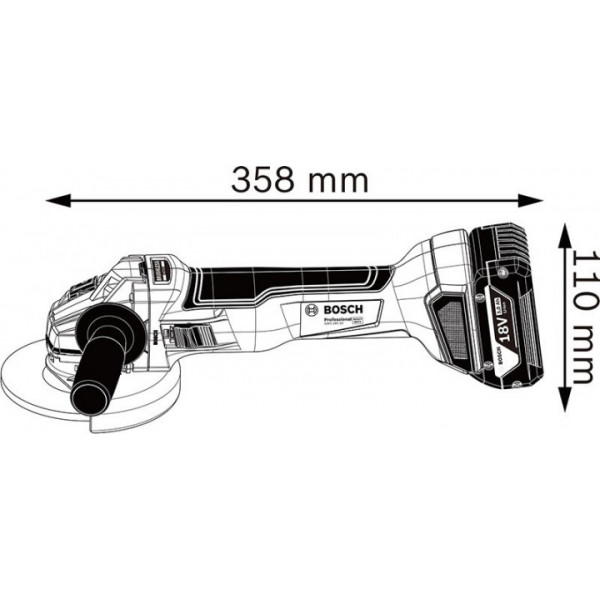 Угловая шлифмашинка Bosch Professional GWX 18V-10, solo без АКБ и ЗУ (06019J4002)