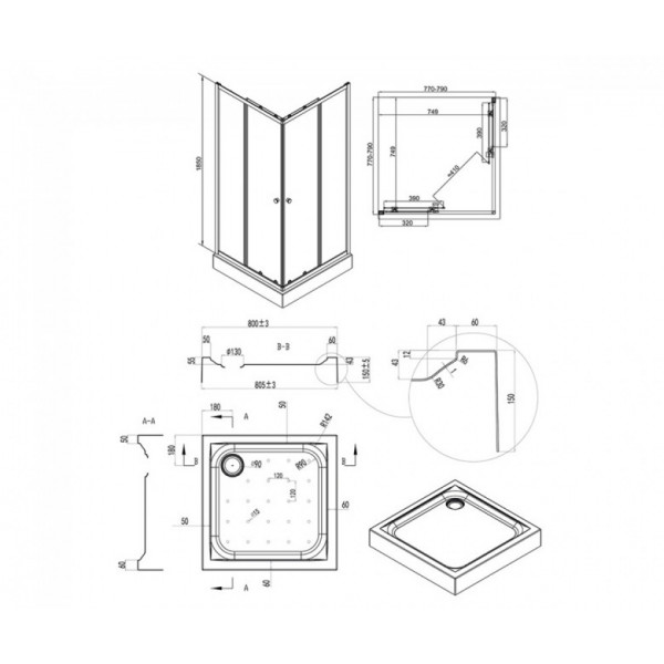 Душова кабіна з піддоном Q-tap Presto PRECRM1088SP5UNIS308815
