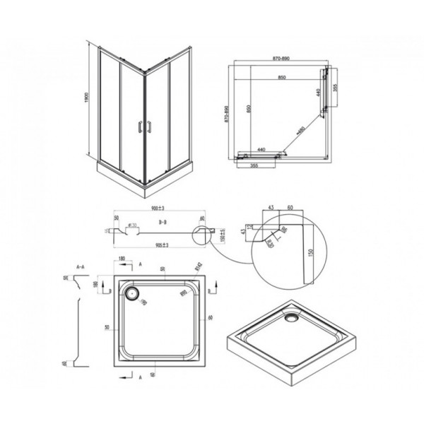 Душова кабіна з піддоном Q-tap Taurus TAUBLA1099SC6UNIS309915