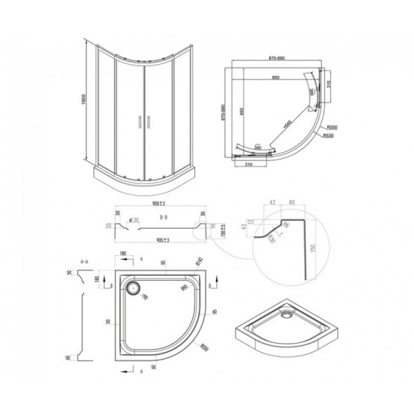 Душова кабіна з піддоном Q-tap Taurus TAUBLA1099AC6UNIA309915