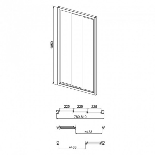 Душевая дверь Q-tap Uniford CRM208.C4