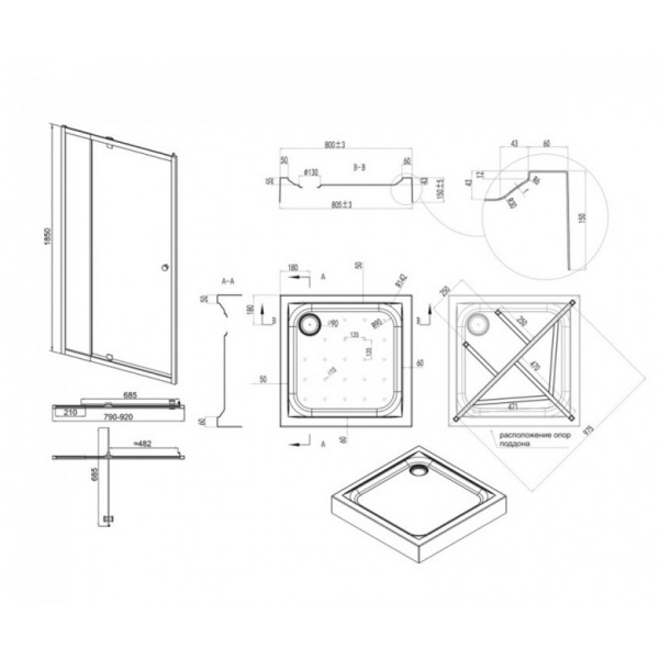 Душові двері з піддоном Q-tap Pisces PISWHI2089CP5UNIS308815