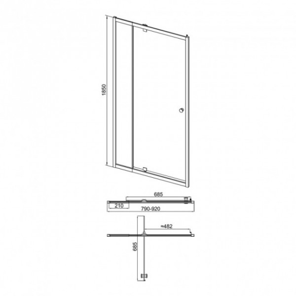 Душевая дверь Q-tap Pisces WHI208-9.CP5