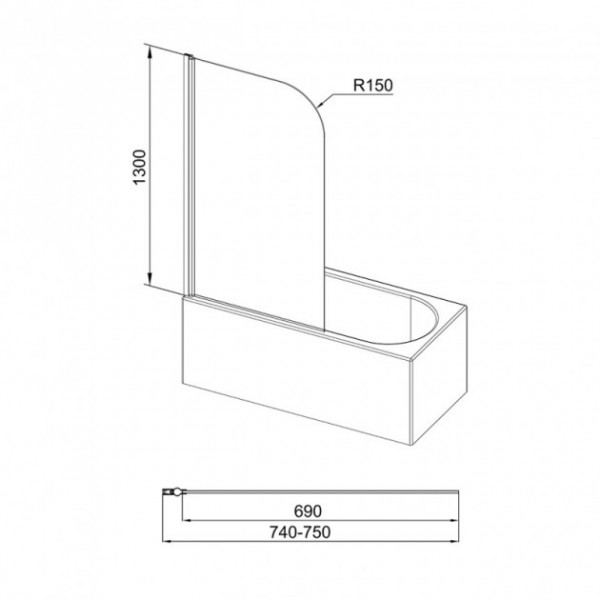 Шторка для ванни Q-tap Standard CRM407513APL Pear