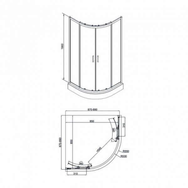 Душова кабіна Q-tap Taurus BLA1099AC6 Clear