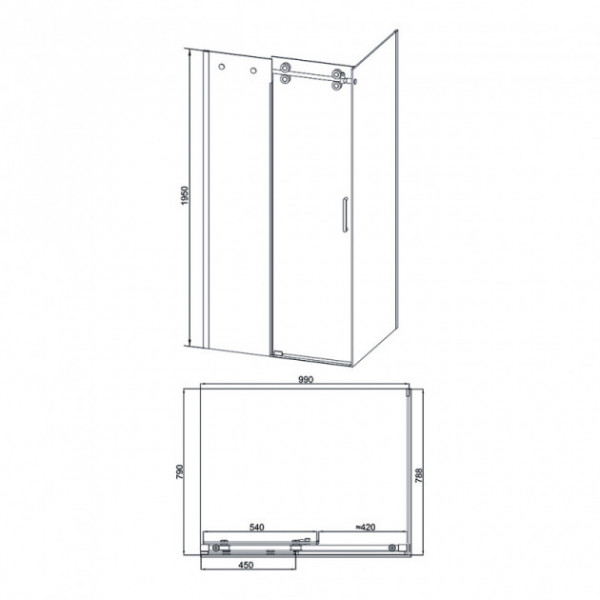 Душова кабіна Q-tap Aries CRM1018RC8 Clear