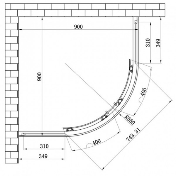 Душовий бокс Lidz Majatek SB90x90.BLA.LOW.TR